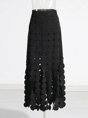 Disc-Trim Cutout Skirt