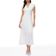 Lace-Trim V-Neck Dress