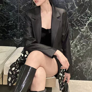 Embellished-Panel Longline Blazer