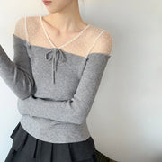 Sheer-Yoke Bow-Detail Top