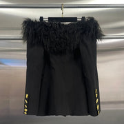Fringed Off-Shoulder Jacket