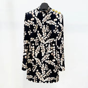 Floral High-Neck Mini Dress