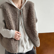 Textured Open-Front Vest