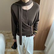 Asymmetric Button-Front Cardigan