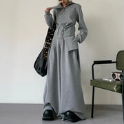 Zip-Front Jacket or Wide-Leg Pants