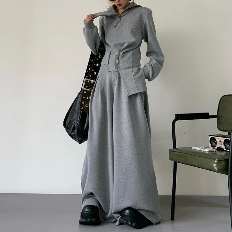 Zip-Front Jacket or Wide-Leg Pants