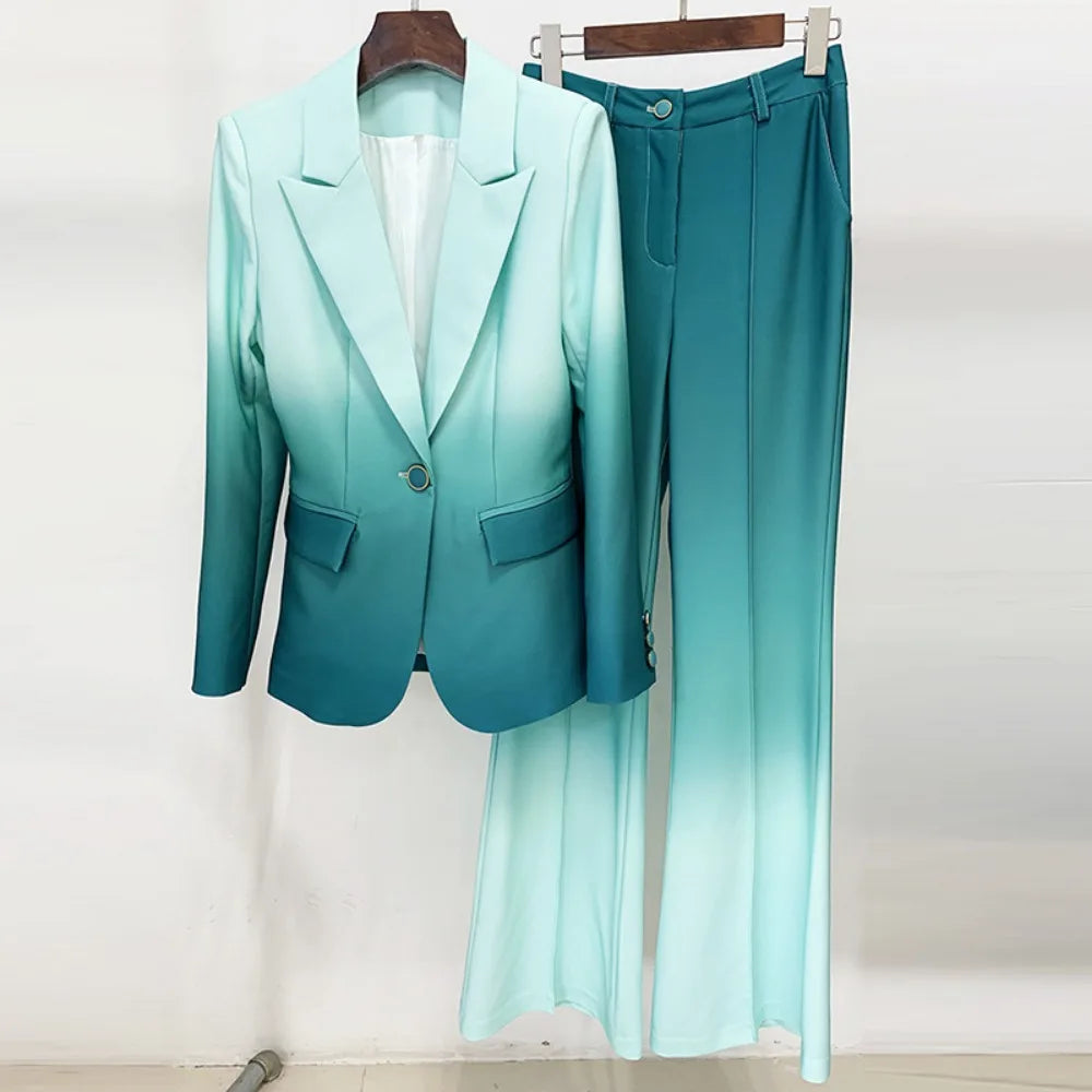 Ombre Blazer and Pants Set