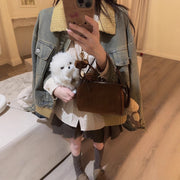 Contrast-Trim Cropped Jacket