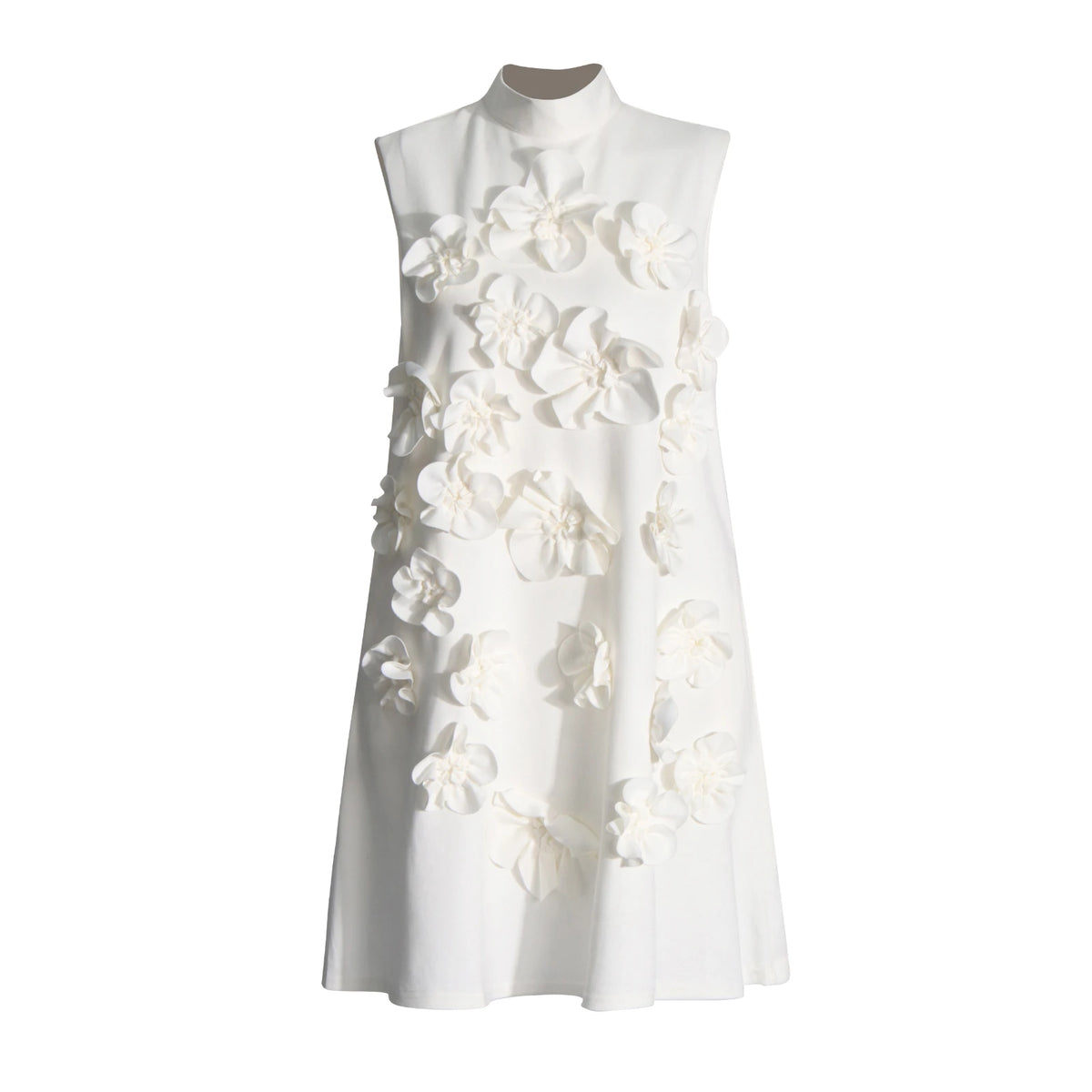 Floral Applique Sleeveless Mini Dress