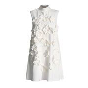 Floral Applique Sleeveless Mini Dress