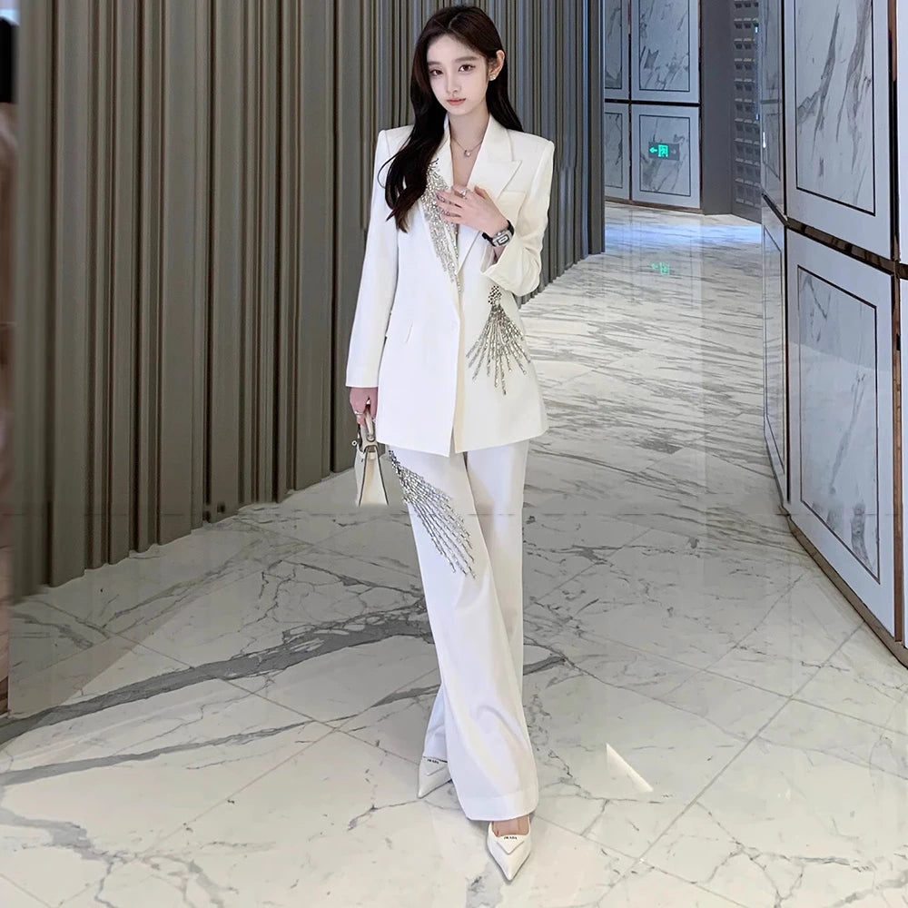 Embellished Blazer and Pants Set