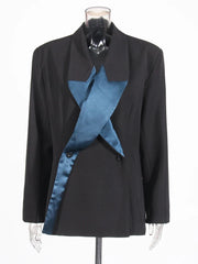 Asymmetric Colorblock Blazer
