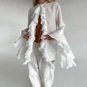 Ruffled Long-Sleeve Blouse