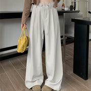 Pleated Wide-Leg Drawstring Pants