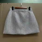 Metallic-Look A-Line Mini Skirt