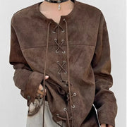 Lace-Up Long-Sleeve Jacket