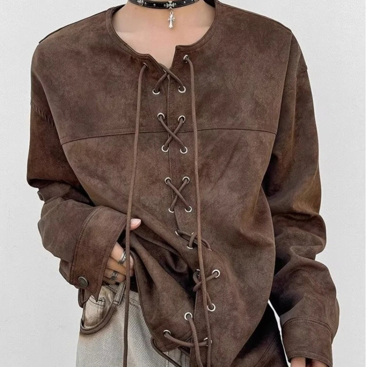 Lace-Up Long-Sleeve Jacket