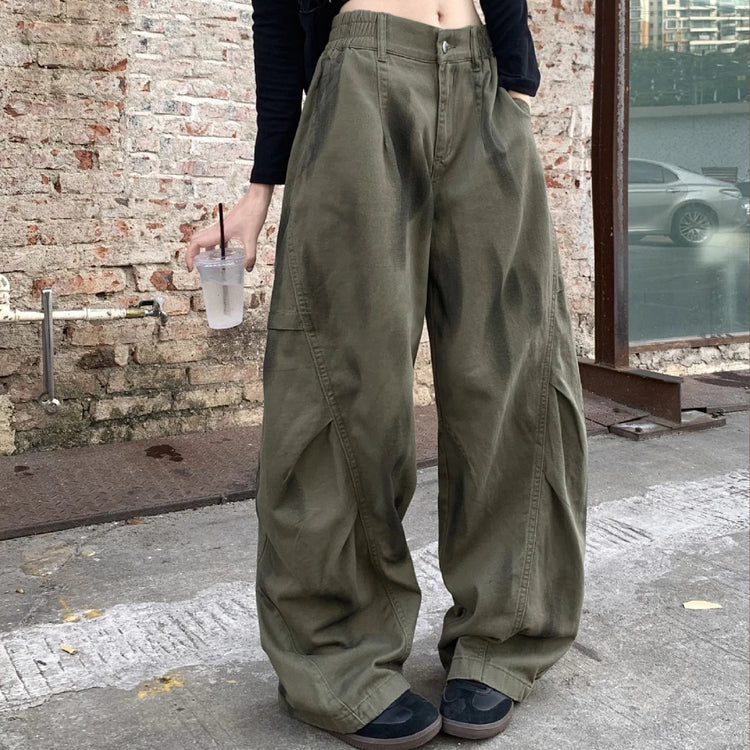Paneled Wide-Leg Pants