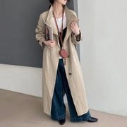 Button-Front Long Trench Coat