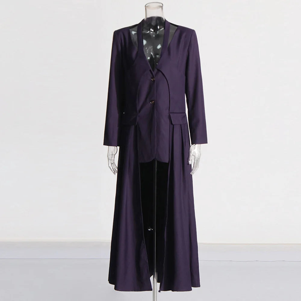 Asymmetric Longline Tailored Blazer