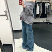 Wide-Leg Cargo Jeans