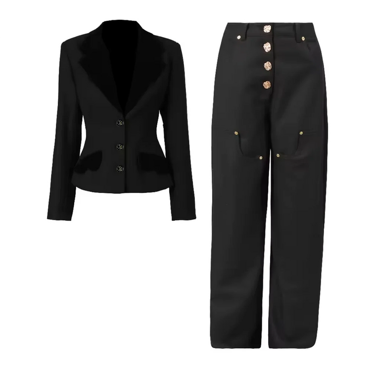 Button-Detail Blazer or Pants