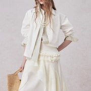 Striped-Trim Button-Front Shirt