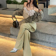 Rosette Cold-Shoulder Top or Pants