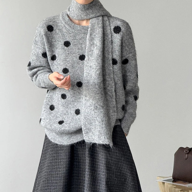 Polka-Dot Relaxed Sweater