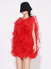 Ruffled Sleeveless Mini Dress