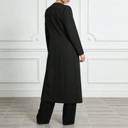 Floral-Button Longline Coat