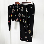 Embellished Jacket and Long Skirt Set