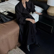 Tie-Waist Long Trench Coat