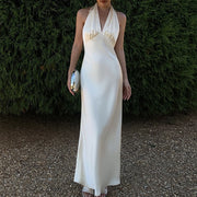 Deep-V Halter Long Dress