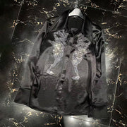 Embellished Glossy Button Shirt