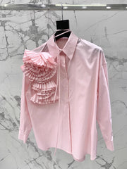 Oversized Floral Applique Shirt