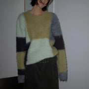 Colorblock Round-Neck Sweater