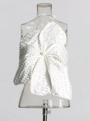Beaded Floral Halter Top