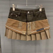 Pleated Panel Mini Skirt