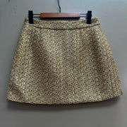 Metallic-Look A-Line Mini Skirt