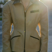 Contrast-Trim Zip Jacket