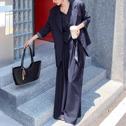 Pinstriped Three-Piece Pants Suit