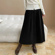Pleated A-Line Midi Skirt