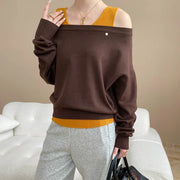 Layered-Look Cold-Shoulder Top