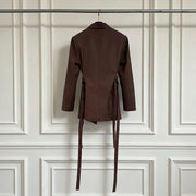 Double-Breasted Wrap-Detail Blazer