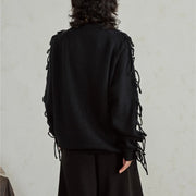 Tie-Sleeve Crewneck Sweater