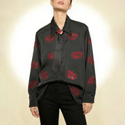 Lip-Motif Collared Shirt