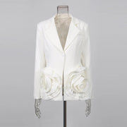 Ruffle-Detail Tailored Blazer