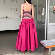 Striped-Bodice Pocket Dress