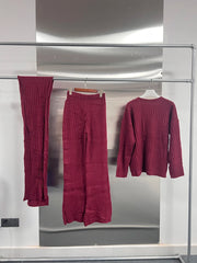 Ribbed Sweater and Pants Set